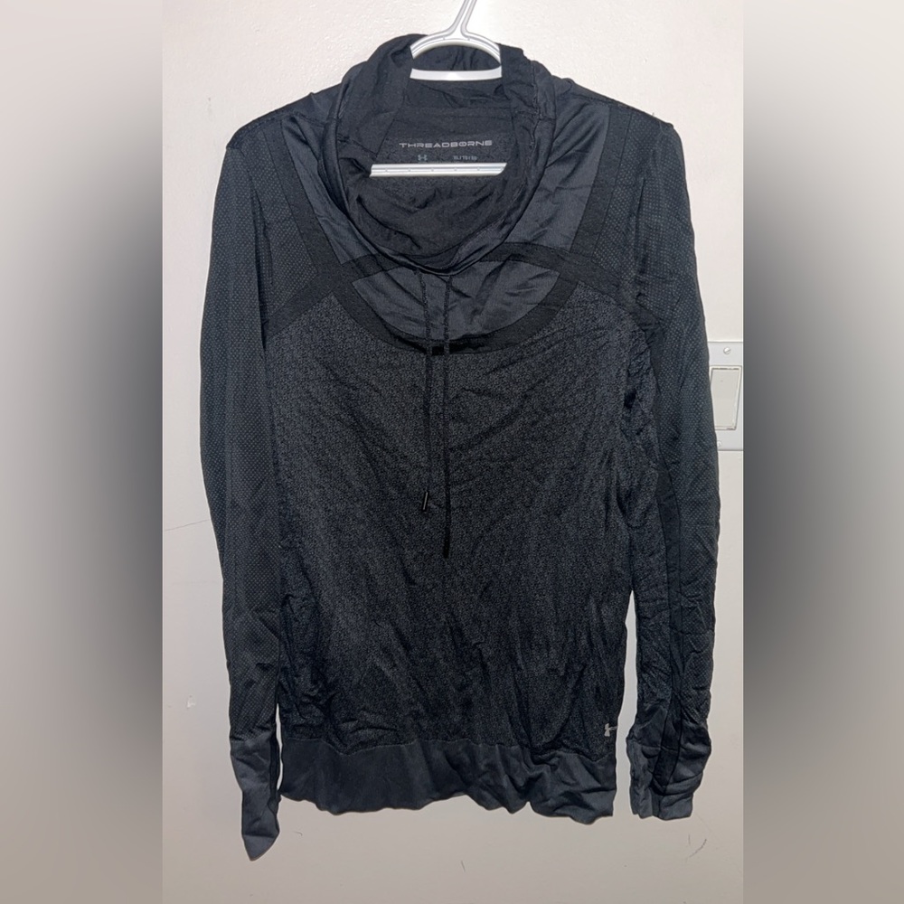 Under Armour Black Cowl-Neck Long Sleeve Athletic Top